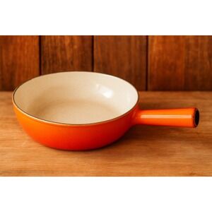 Vintage‎ Descoware Belgium Flame Orange Enameled Cast Iron Skillet Fry Pan 7"
